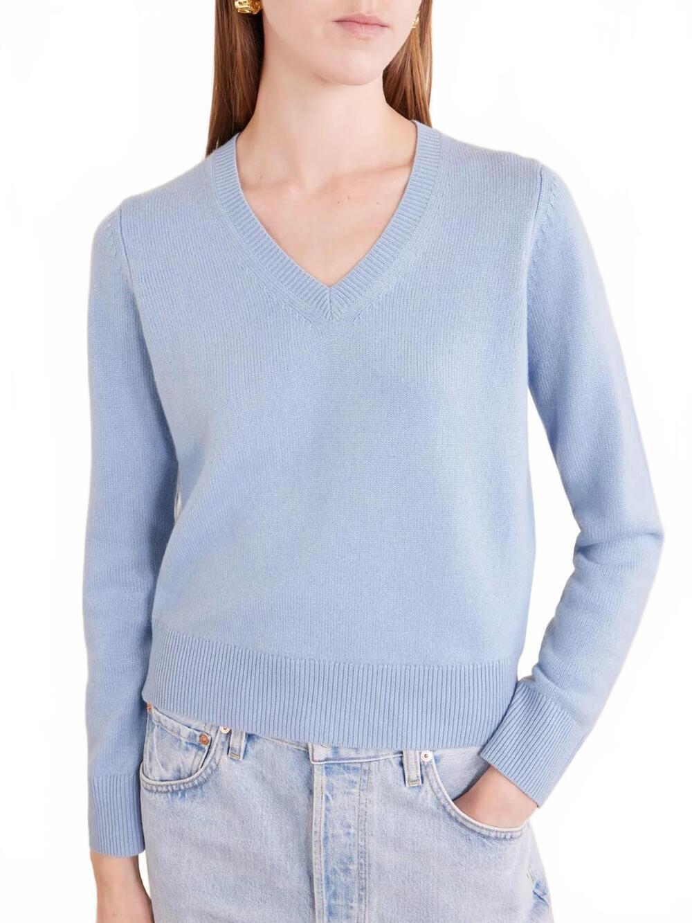 NEW NILI LOTAN camelia sweater in cambridge blue
